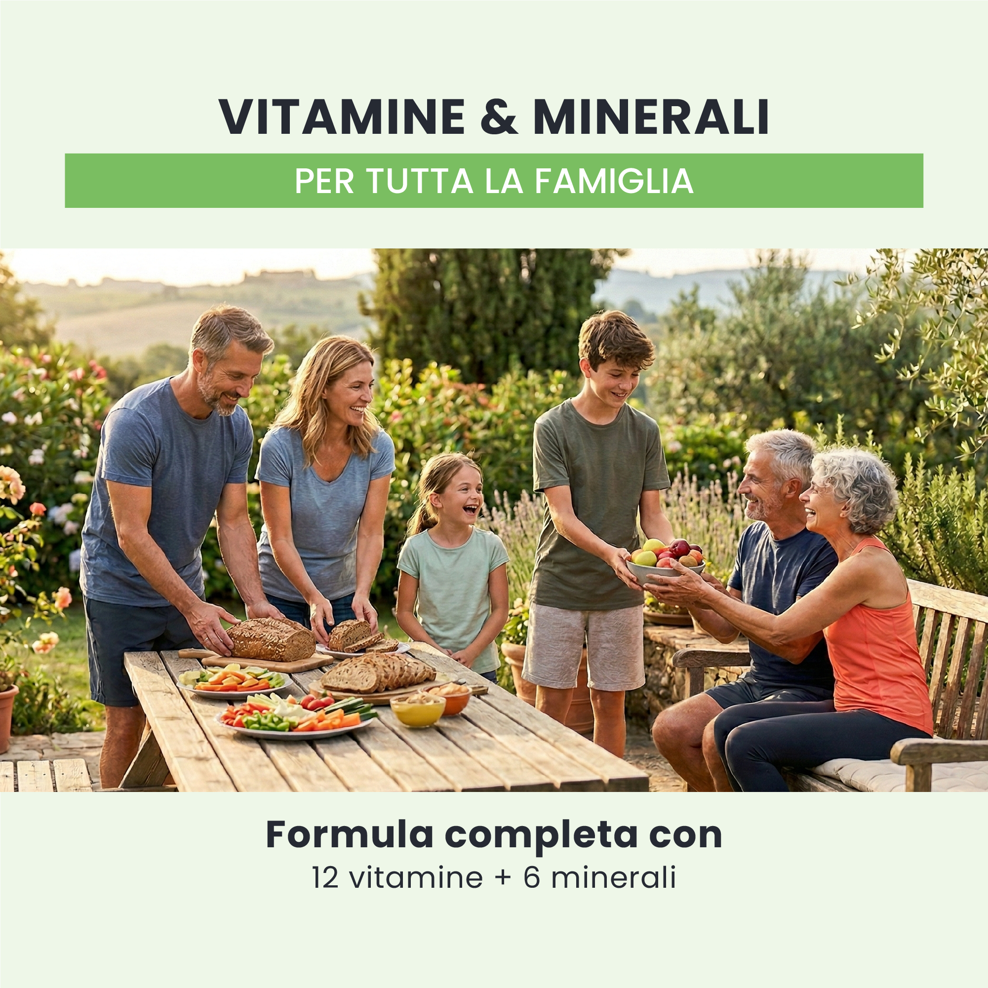 Vitamine e minerali in MULTI DAILY GALUJA, per il supporto nutrizionale quotidiano di tutta la famiglia.
