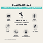 AGE NAD+ GALUJA vegan, made in Italy, senza glutine, senza OGM e senza lattosio.