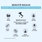 BE HAPPY GALUJA vegan, prodotto in Italia, senza glutine, senza zuccheri e senza conservanti.