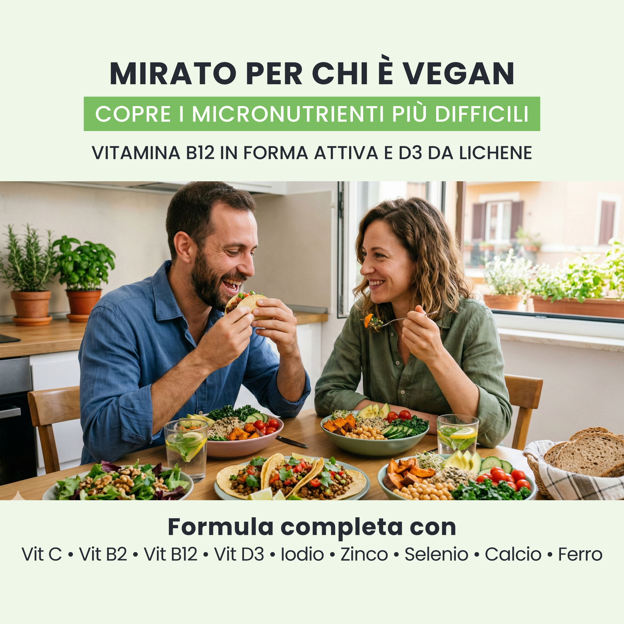 Focus sull'azione di ESSENTIAL VEGAN GALUJA per coprire i micronutrienti più difficili