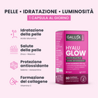 HYALU GLOW GALUJA per idratazione della pelle, protezione antiossidante e formazione del collagene.