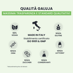 LIGHT LEGS+ GALUJA vegan, prodotto in Italia, senza glutine, senza lattosio e senza OGM.