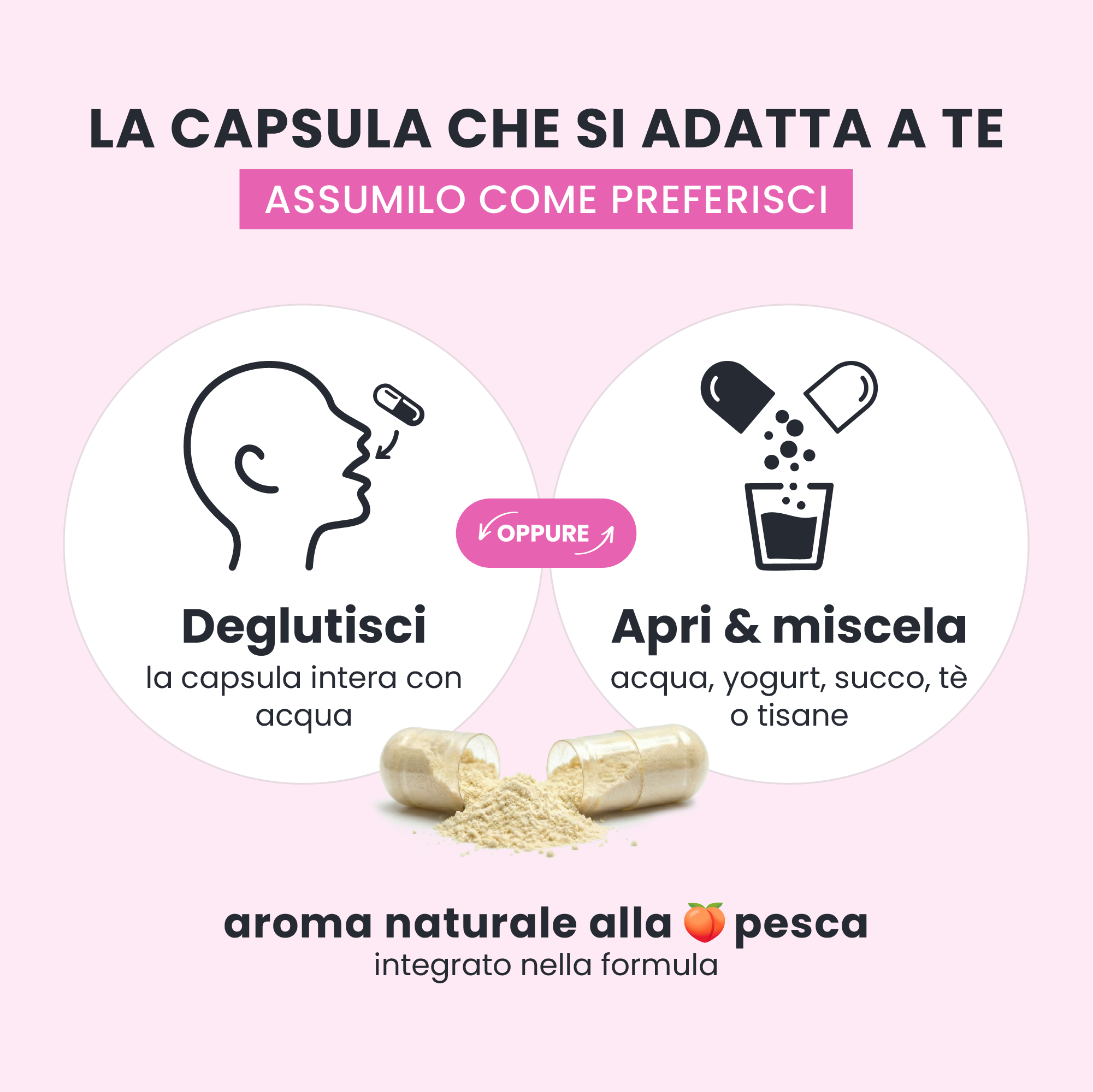 Come usare STRONG HAIR GALUJA: deglutire la capsula intera o miscelarne la polvere.