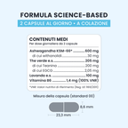 Formula di KEEP CALM GALUJA con ashwagandha KSM-66, teanina, lavanda e vitamina B6.